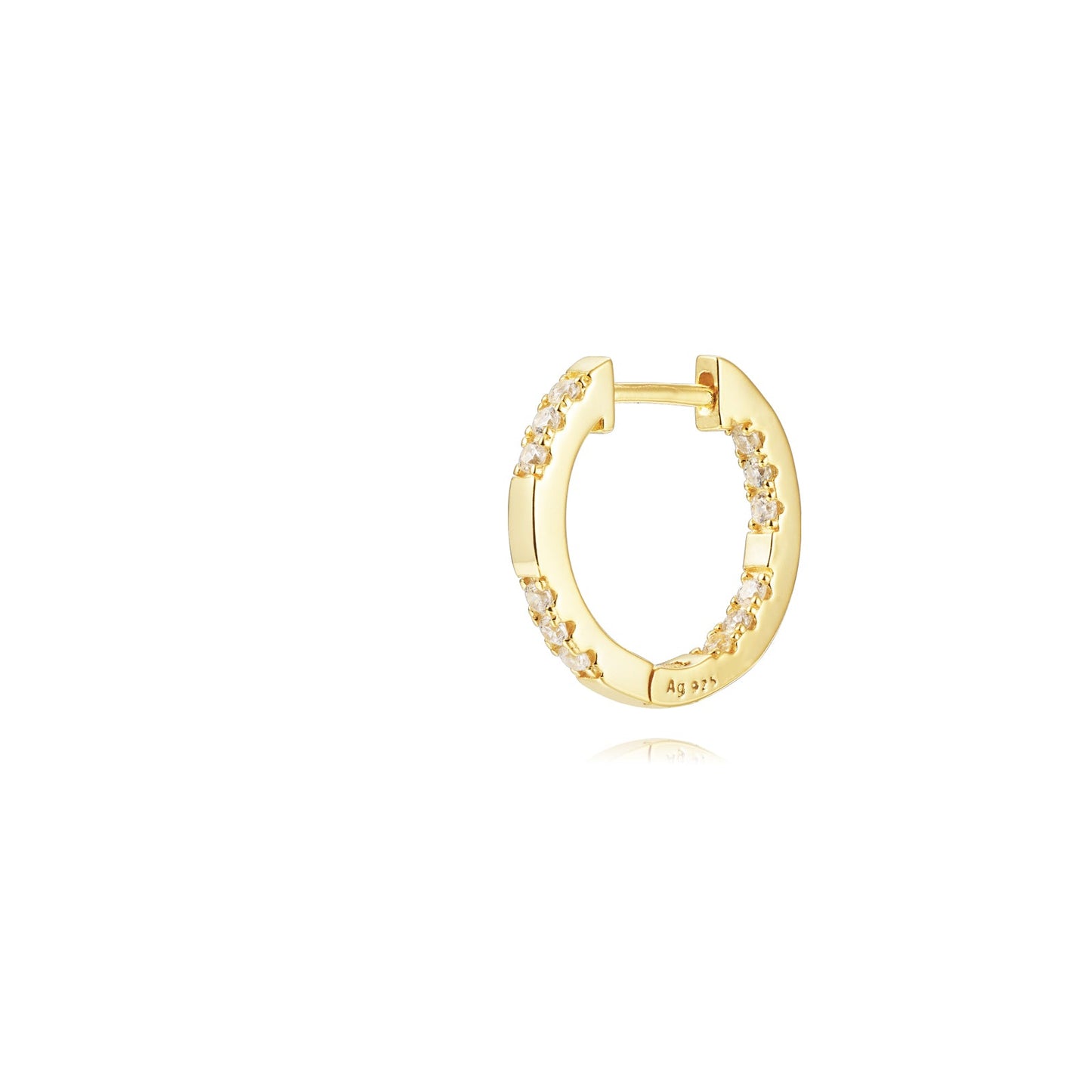 Trio zirconia hoop gold (15 mm)