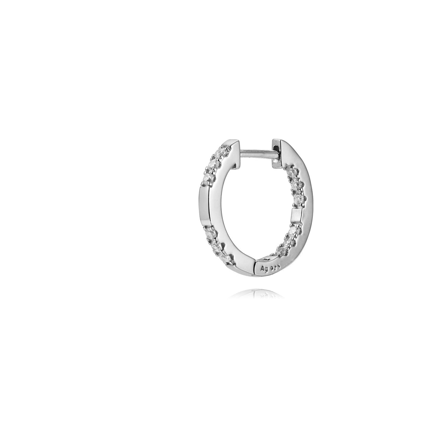 Trio zirconia hoop silver (15 mm)