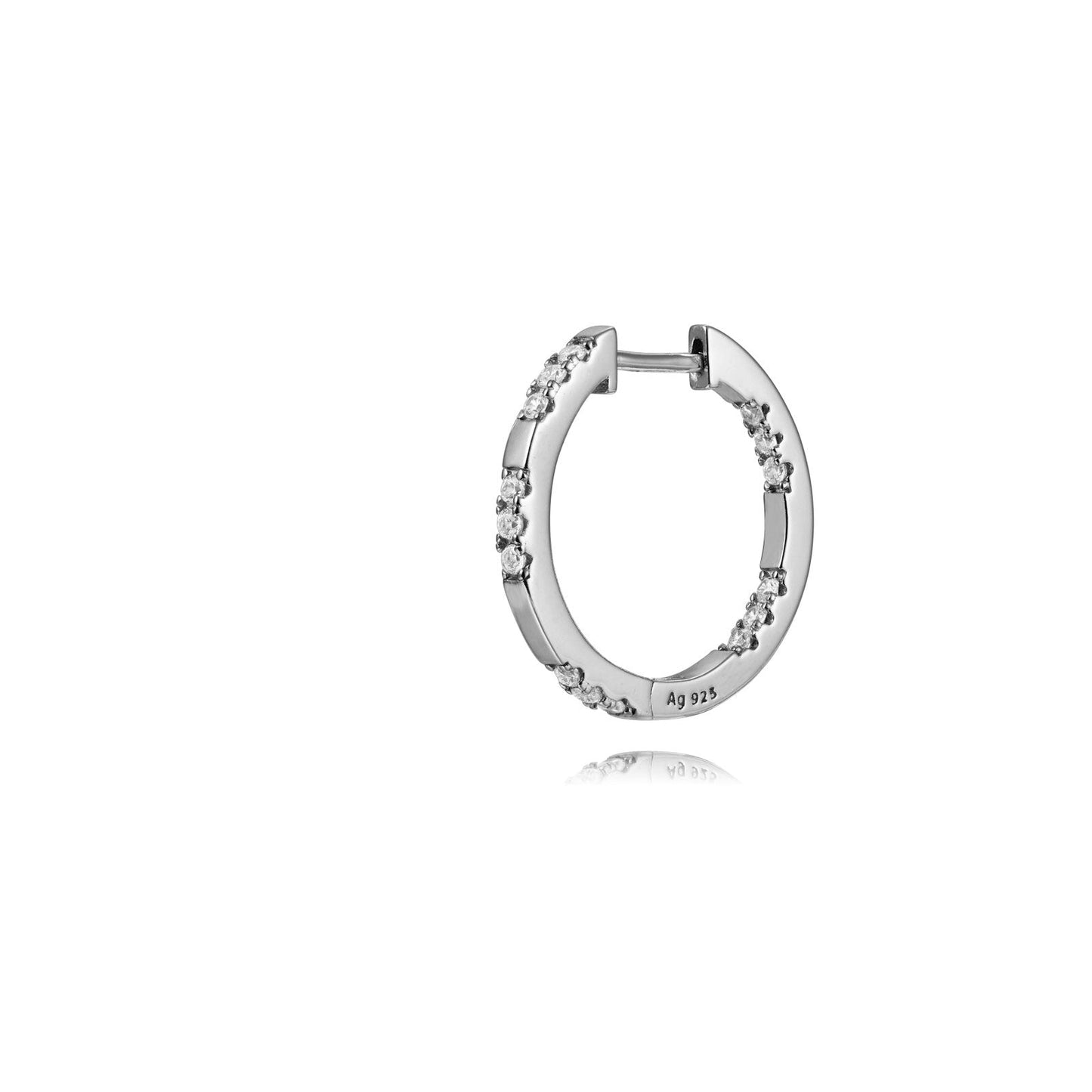 Trio zirconia hoop silver (20 mm)