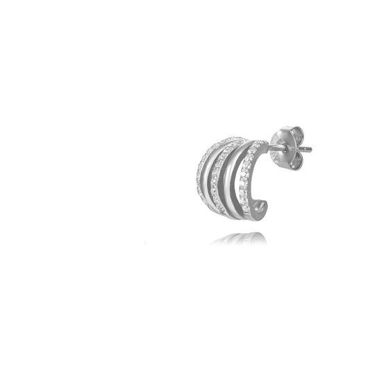 multi zirconia hoop silver