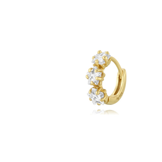 Zirconia stars hoop gold