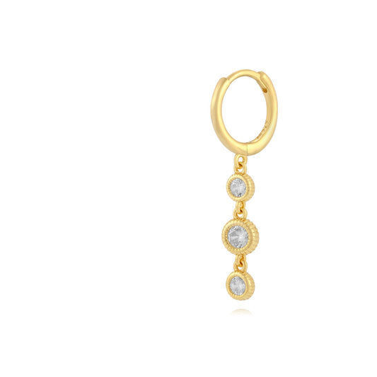 Trio zirconia hoop gold