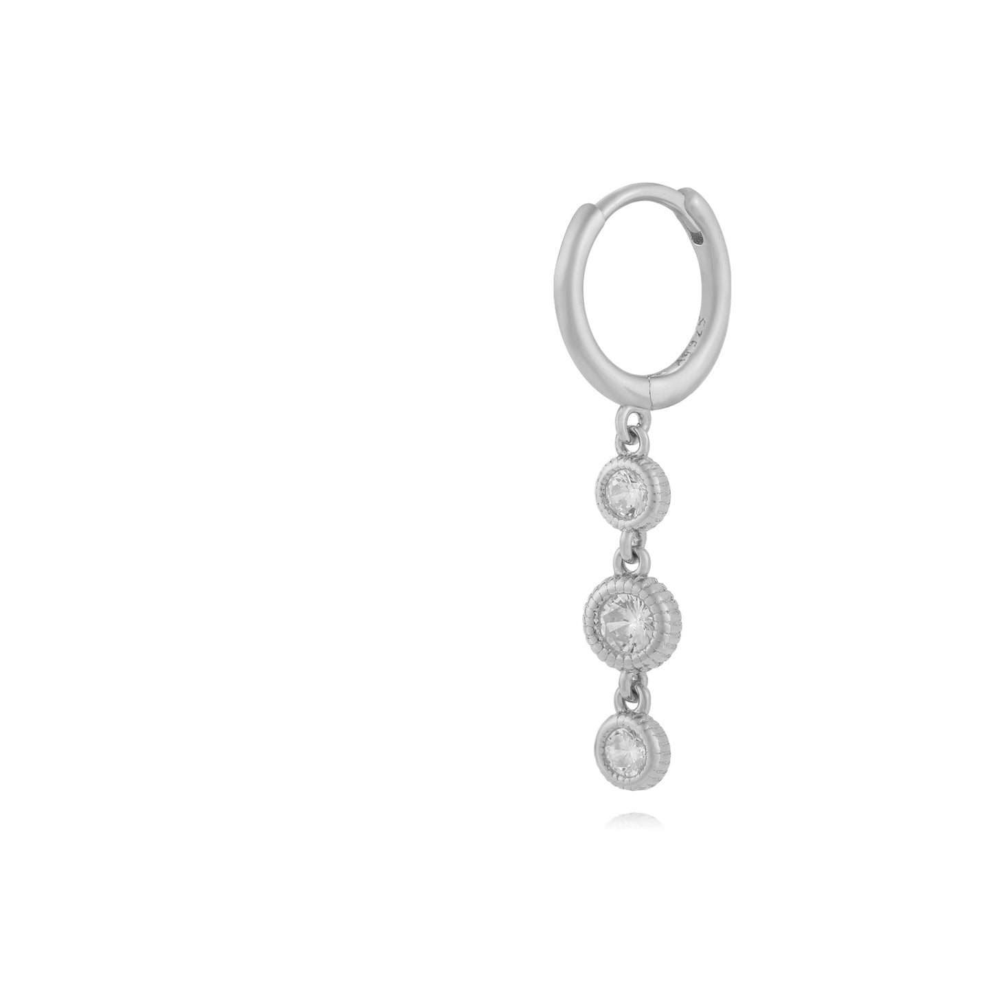 Trio zirconia hoop silver