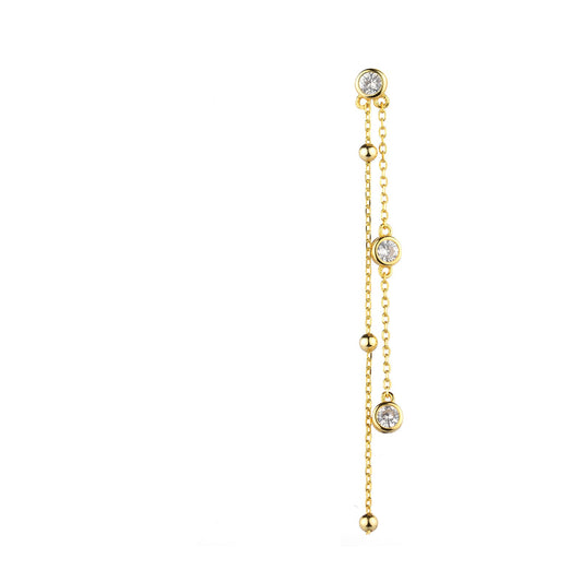 Double chain earring gold