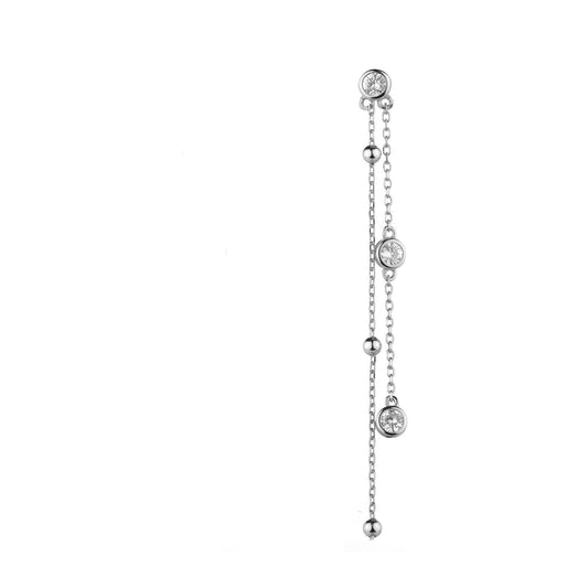 Double chain earring silver