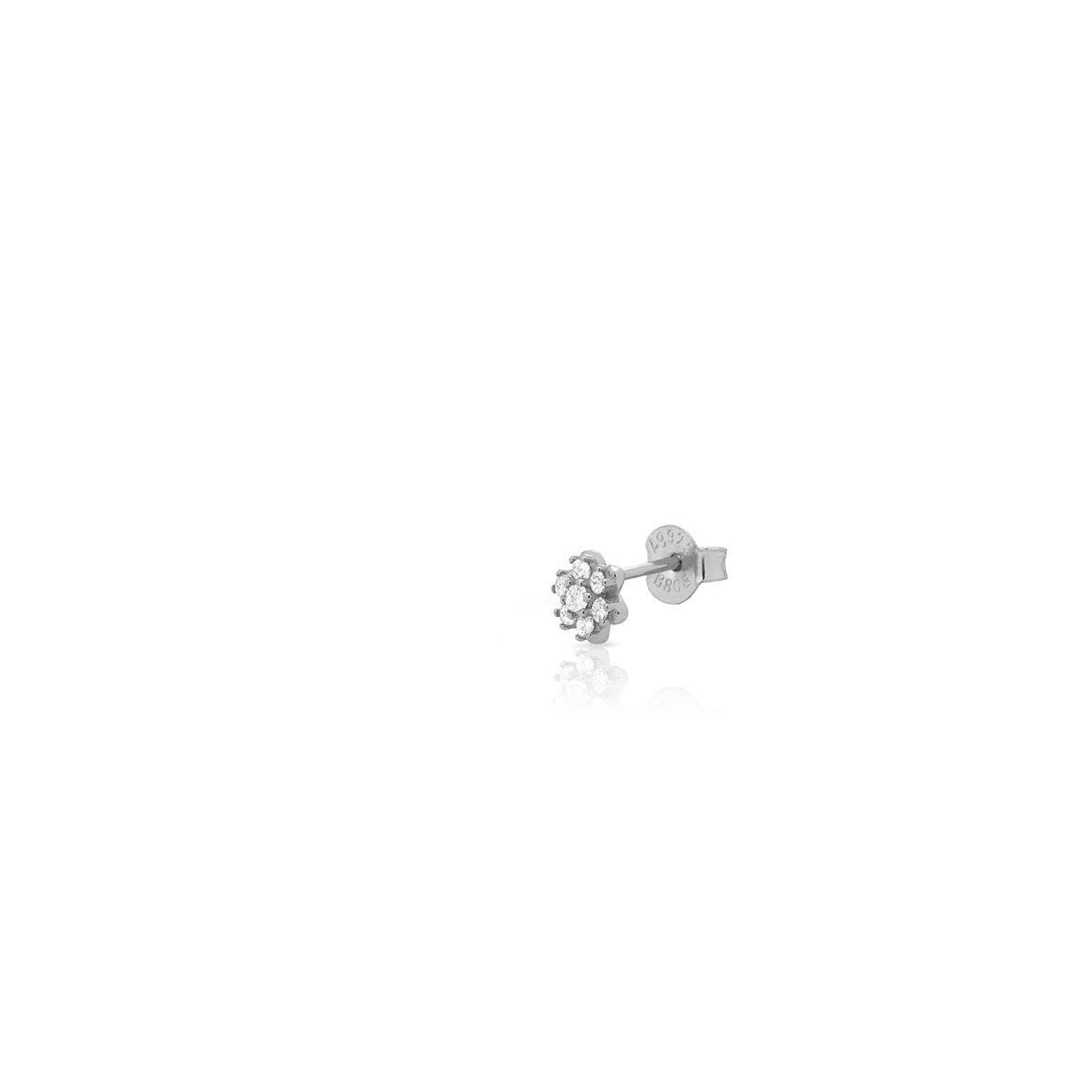 Flower stud silver