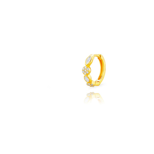 Oval zirconia hoop gold