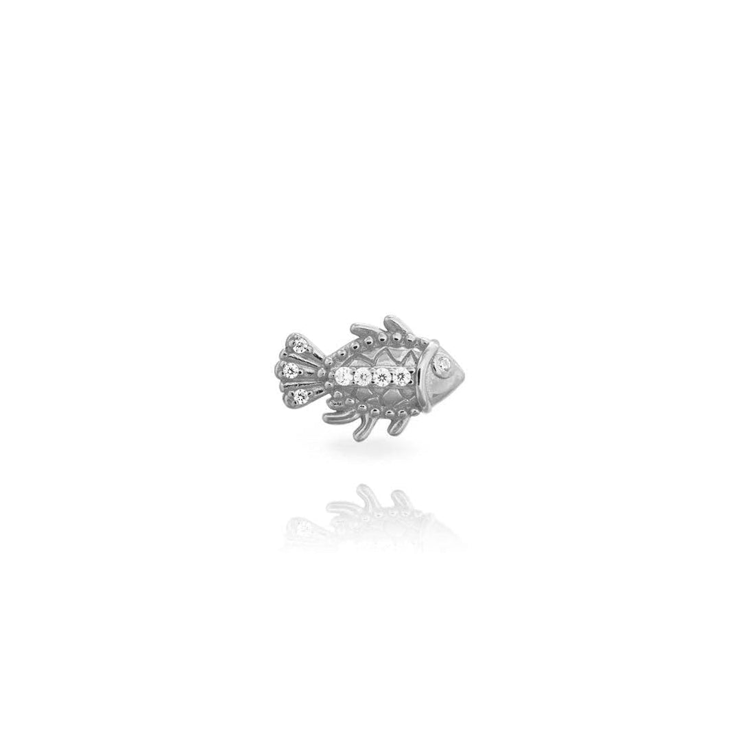Fish stud silver