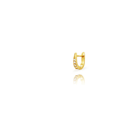 Zirconia oval hoop gold (S)