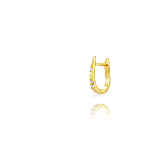 Zirconia oval hoop gold (L)