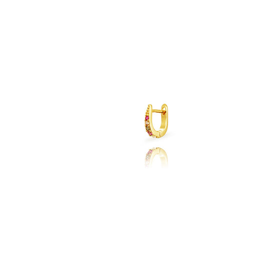 Zirconia oval hoop multi gold (S)