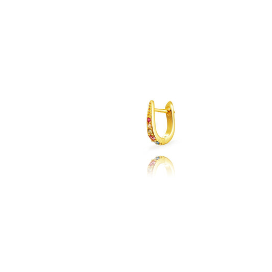 Zirconia oval hoop multi gold (M)