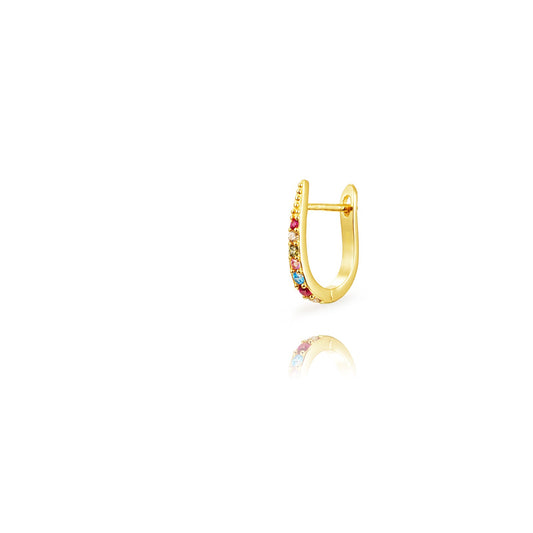 Zirconia oval hoop multi gold (L)