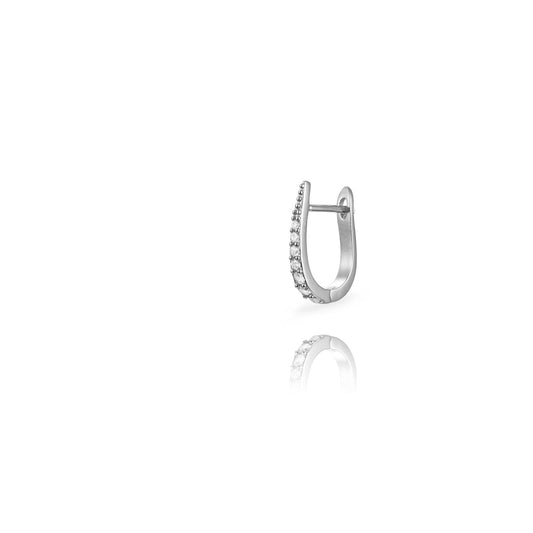 Zirconia oval hoop silver (L)