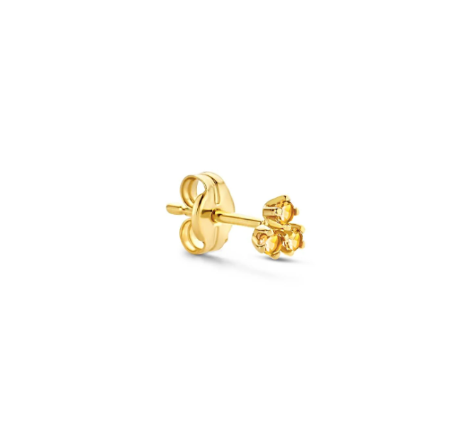 Triangle citrine stud 14k gold