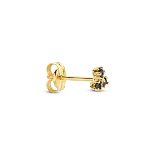 Triangle onyx stud 14k gold