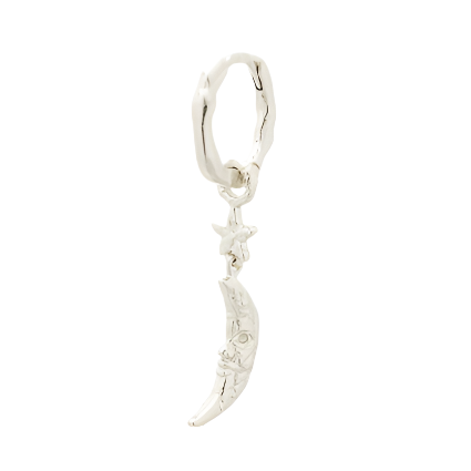 Moon and star earrings silver