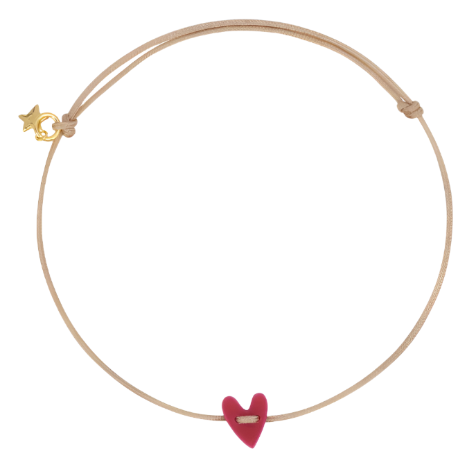 Heart bracelet Fuchsia