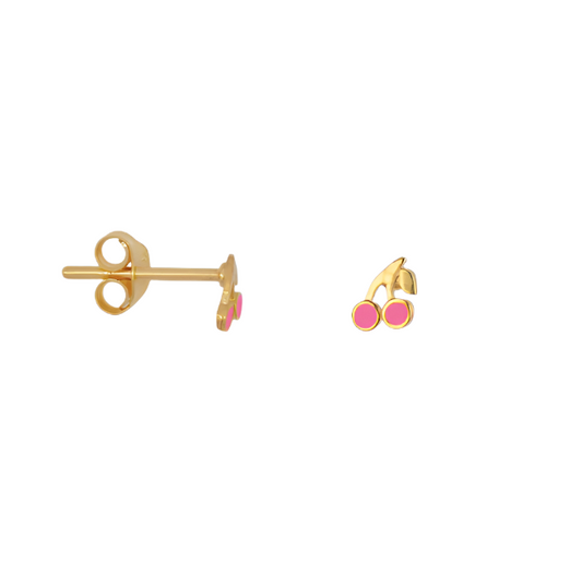 Pink cherry stud gold
