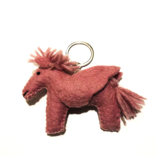 Horse key chain pink