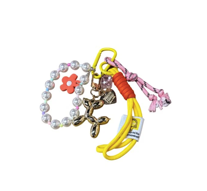 Pearl dog key chain
