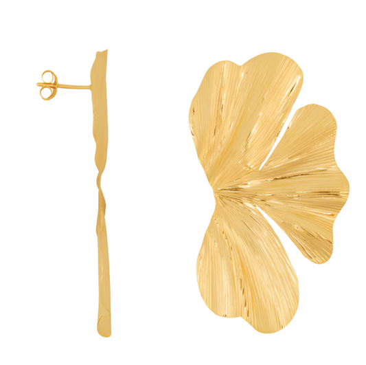Ribbed flower earrings