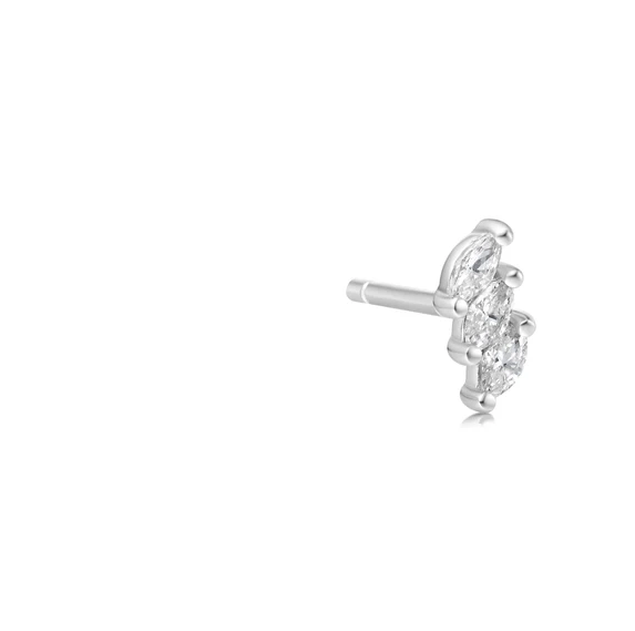 Triple zirconia stud silver