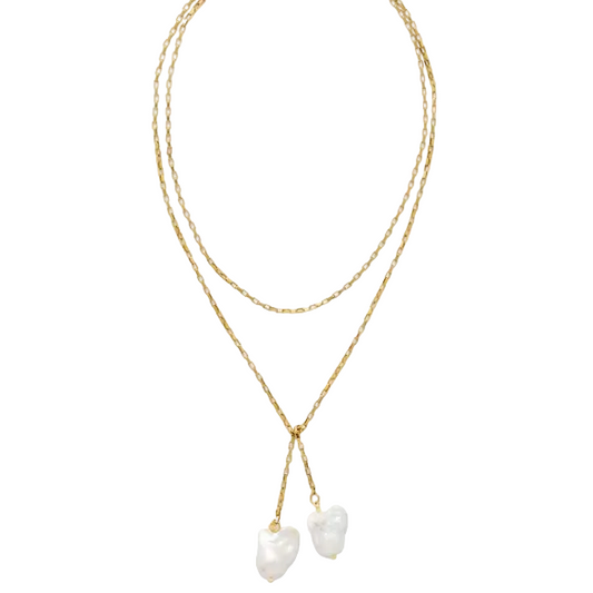 Twin pearl necklace