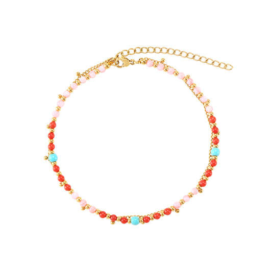 Coral anklet