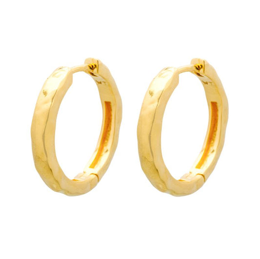 Hammered hoops gold
