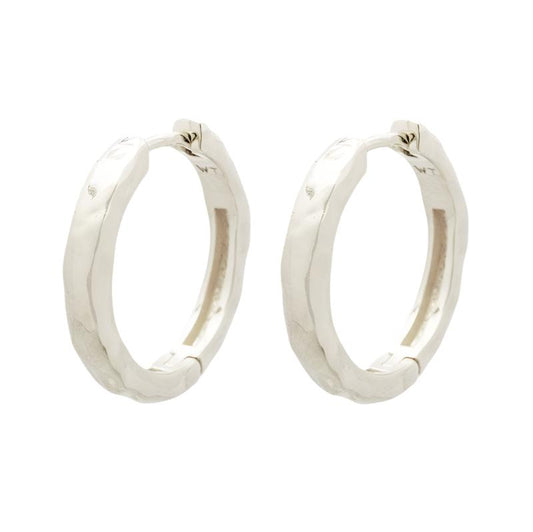 Hammered hoops silver