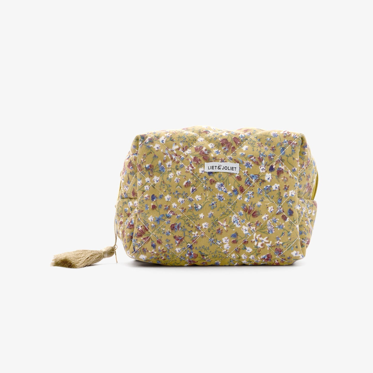 Velvet floral toiletry bag green