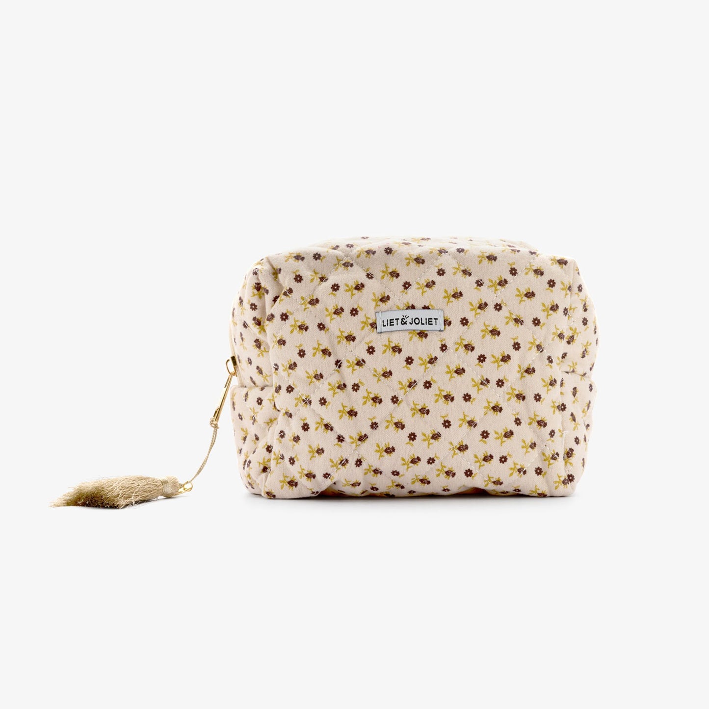 Velvet floral toiletry bag white