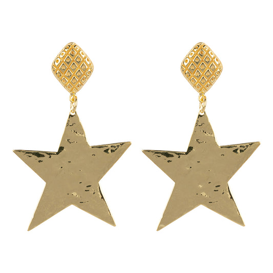 Vintage star earrings gold
