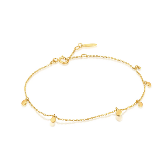 14k gold disc bracelet